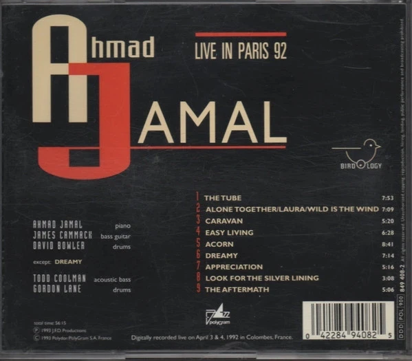 CD Ahmad Jamal "Live In Paris 1992" – photo 2